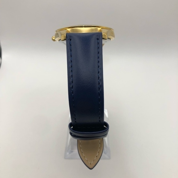 Betsey Johnson Women’s Watch New Dark Navy Blue Band (New Battery) Gold Bezel - Picture 8 of 12